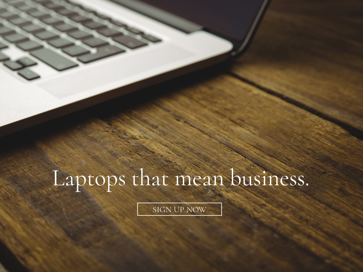 笔记本电脑的图像带有文字阅读“笔记本电脑的意思是业务”